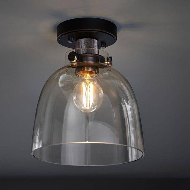 Rhine Flush Ceiling Light Black Chrome - Comet Lighting