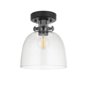 Rhine Flush Ceiling Light Black Chrome - Comet Lighting