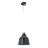 Rhine Pendant Ceiling Light Black Tinted Glass & Black Chrome Plate - Comet Lighting