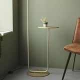 Rhone Floor Lamp Satin Champagne Paint & Slate Grey Fabric - Comet Lighting