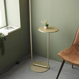 Rhone Floor Lamp Satin Champagne Paint & Slate Grey Fabric - Comet Lighting