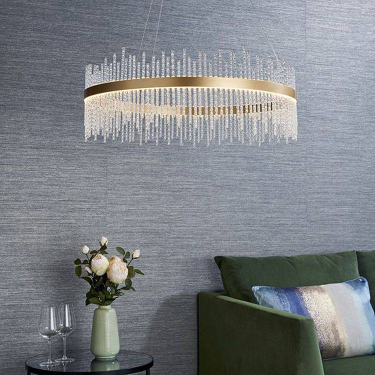 Ribble LED Pendant Ceiling Light Brushed Gold Plated Finish & Clear Glass - Comet Lighting