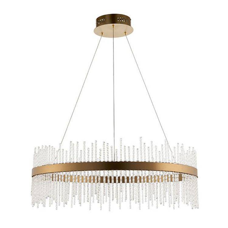 Ribble LED Pendant Ceiling Light Brushed Gold Plated Finish & Clear Glass - Comet Lighting