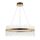 Ribble LED Pendant Ceiling Light Brushed Gold Plated Finish & Clear Glass - Comet Lighting