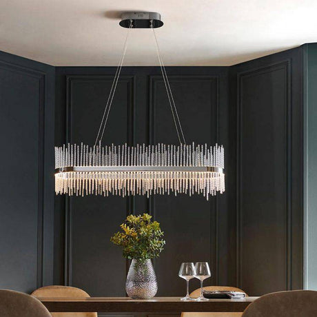 Ribble Linear Pendant Ceiling Light Chrome - Comet Lighting