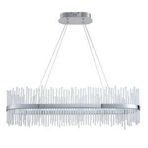 Ribble Linear Pendant Ceiling Light Chrome - Comet Lighting