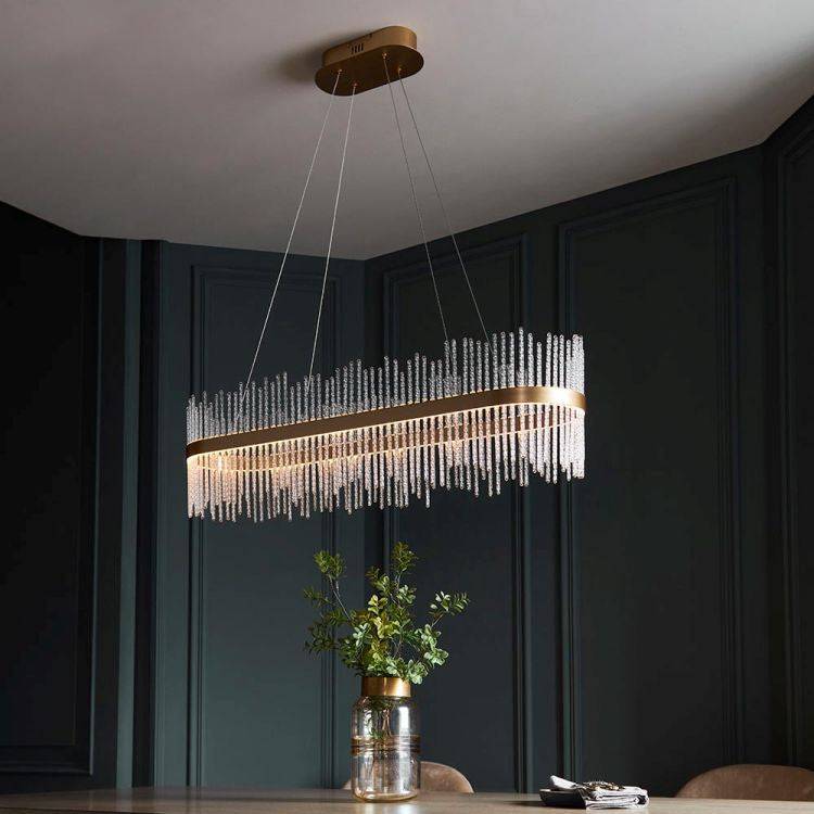 Ribble Linear Pendant Ceiling Light Gold - Comet Lighting