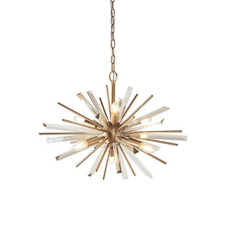 Seine 6Lt Pendant Ceiling Light Antique Brass Plate With Champagne Glass - Comet Lighting