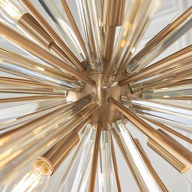 Seine 8Lt Pendant Ceiling Light Antique Brass Plate With Champagne Glass - Comet Lighting