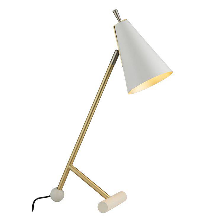 Shanano Task Lamp Matt White/Brass - Comet Lighting