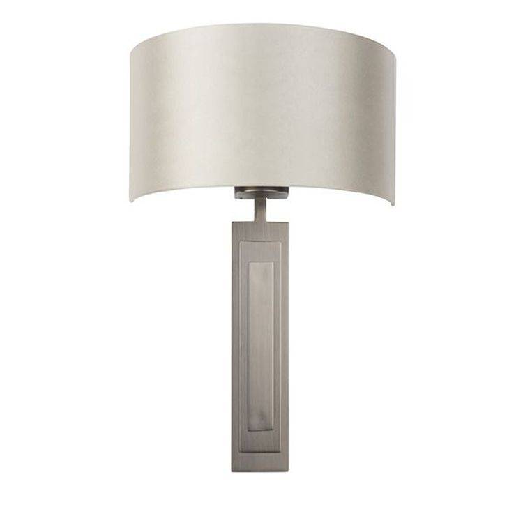 Shannon Wall Light Brushed Bronze Plate & Mink Satin Fabric - Comet Lighting