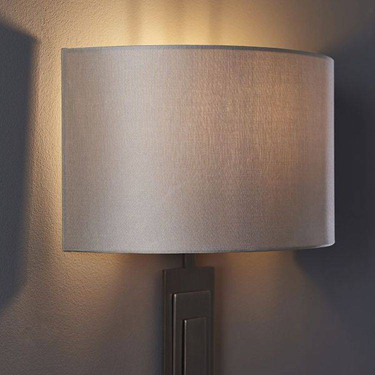 Shannon Wall Light Brushed Bronze Plate & Mink Satin Fabric - Comet Lighting