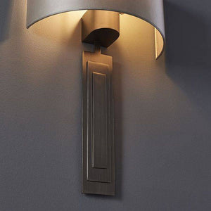 Shannon Wall Light Brushed Bronze Plate & Mink Satin Fabric - Comet Lighting