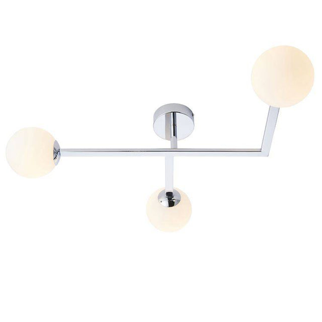 Skeena 3Lt Semi-Flush Ceiling Light Polished Chrome - Comet Lighting