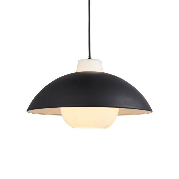 Souris Domed Pendant Ceiling Light Matt Black - Comet Lighting