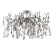 Spey 3Lt Semi-flush Ceiling Light Aged Silver Paint & Smokey Grey Tinted Glass - Comet Lighting