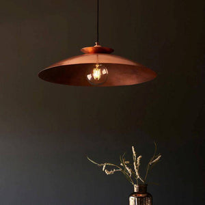 Spree Disc Pendant Ceiling Light Copper Hammered - Comet Lighting