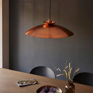 Spree Disc Pendant Ceiling Light Copper Hammered - Comet Lighting