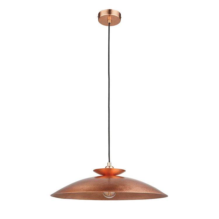 Spree Disc Pendant Ceiling Light Copper Hammered - Comet Lighting