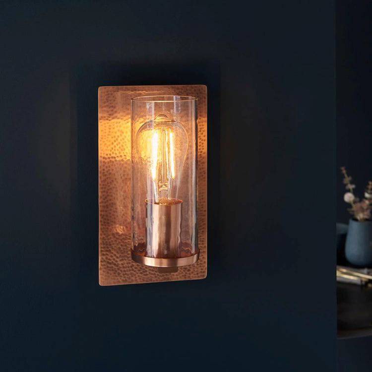 Spree Wall Light Copper Hammered - Comet Lighting