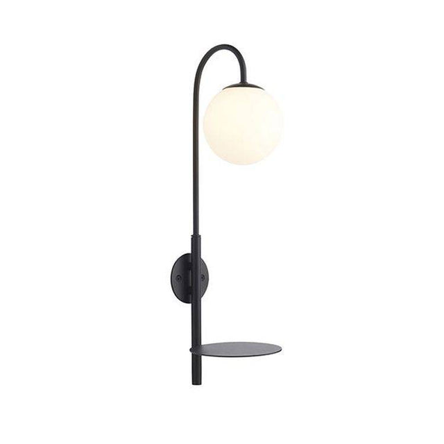 Stour Wall Light Satin Black Paint & Matt Opal Glass - Comet Lighting