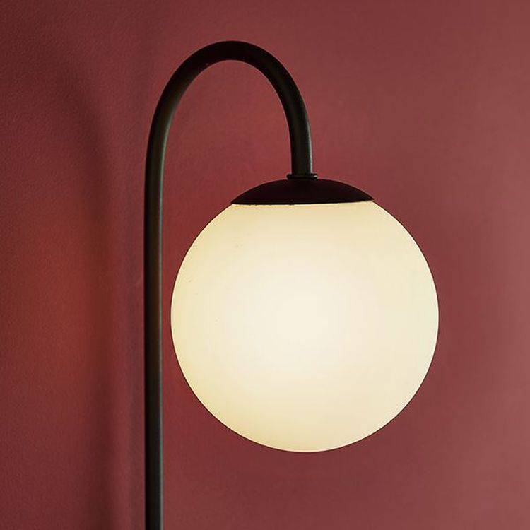 Stour Wall Light Satin Black Paint & Matt Opal Glass - Comet Lighting