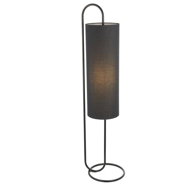 Sura Floor Lamp Matt Black w/ Black Shade - Comet Lighting