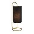 Sura Table Lamp Antique Brass w/ Black Shade - Comet Lighting