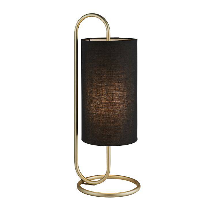 Sura Table Lamp Antique Brass w/ Black Shade - Comet Lighting