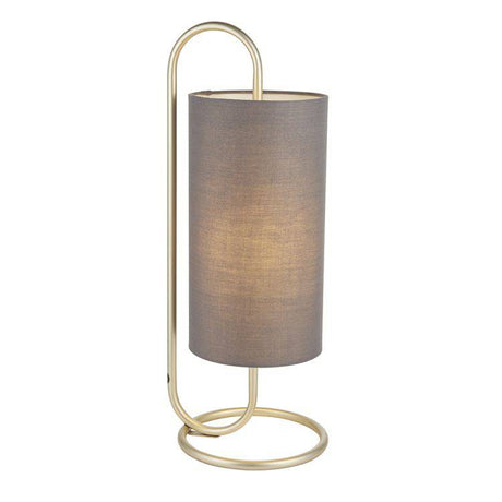 Sura Table Lamp Antique Brass w/ Grey Shade - Comet Lighting