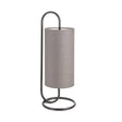 Sura Table Lamp Matt Black w/ Grey Shade - Comet Lighting