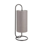 Sura Table Lamp Matt Black w/ Grey Shade - Comet Lighting