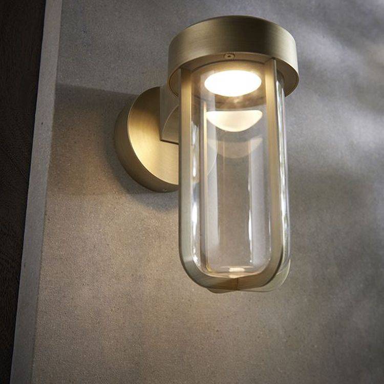 Taw LED Wall Light Brushed Gold Finish & Clear Glass - Comet Lighting