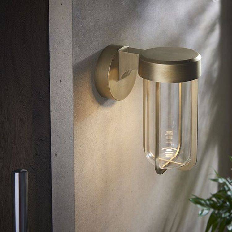 Taw LED Wall Light Brushed Gold Finish & Clear Glass - Comet Lighting