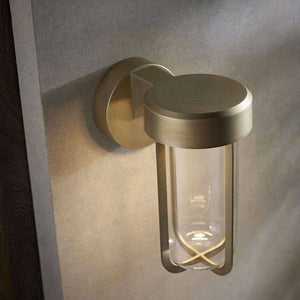 Taw LED Wall Light Brushed Gold Finish & Clear Glass - Comet Lighting