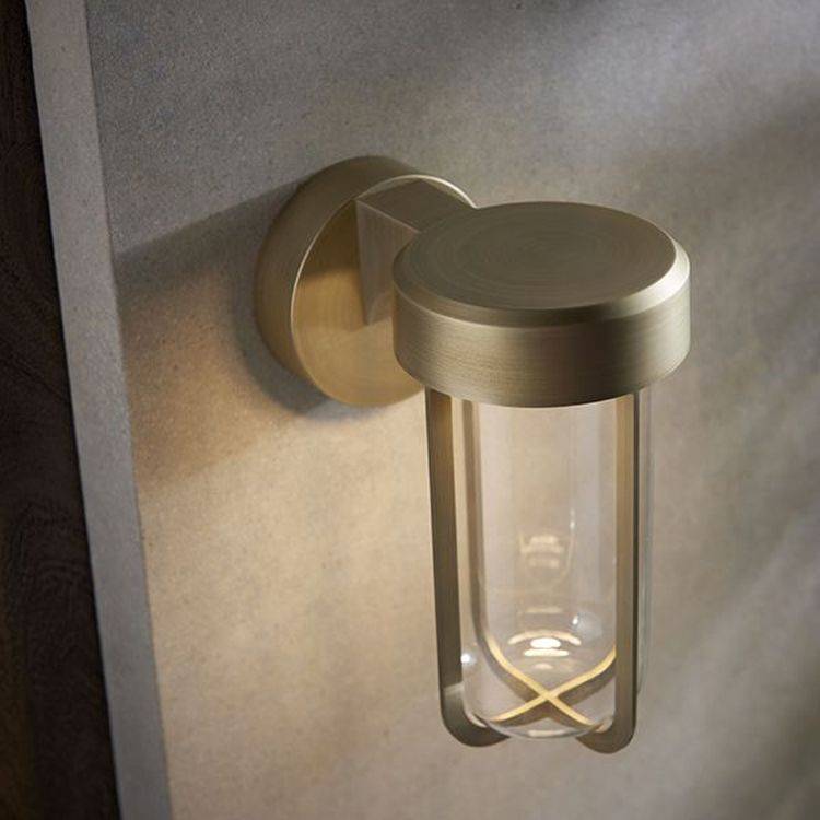 Taw LED Wall Light Brushed Gold Finish & Clear Glass - Comet Lighting