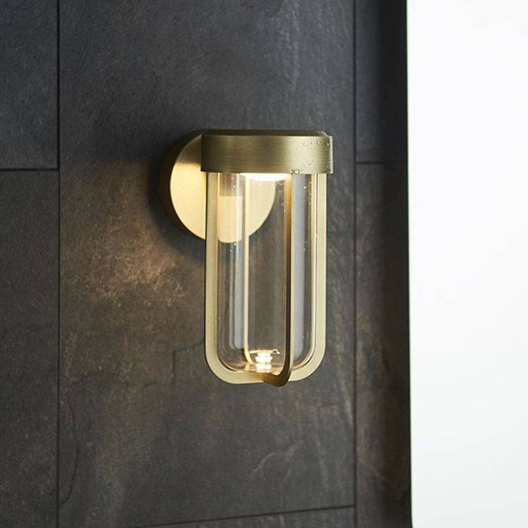 Taw LED Wall Light Brushed Gold Finish & Clear Glass - Comet Lighting