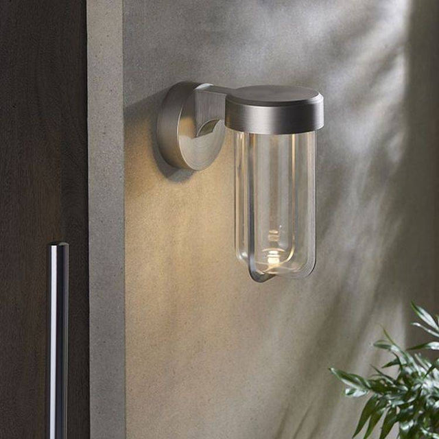 Taw LED Wall Light Brushed Silver Finish & Clear Glass - Comet Lighting