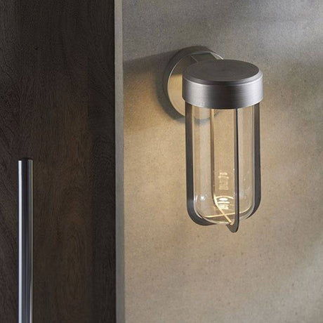 Taw LED Wall Light Brushed Silver Finish & Clear Glass - Comet Lighting