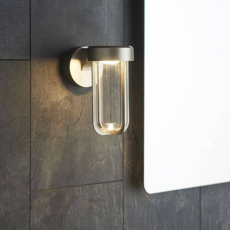 Taw LED Wall Light Brushed Silver Finish & Clear Glass - Comet Lighting