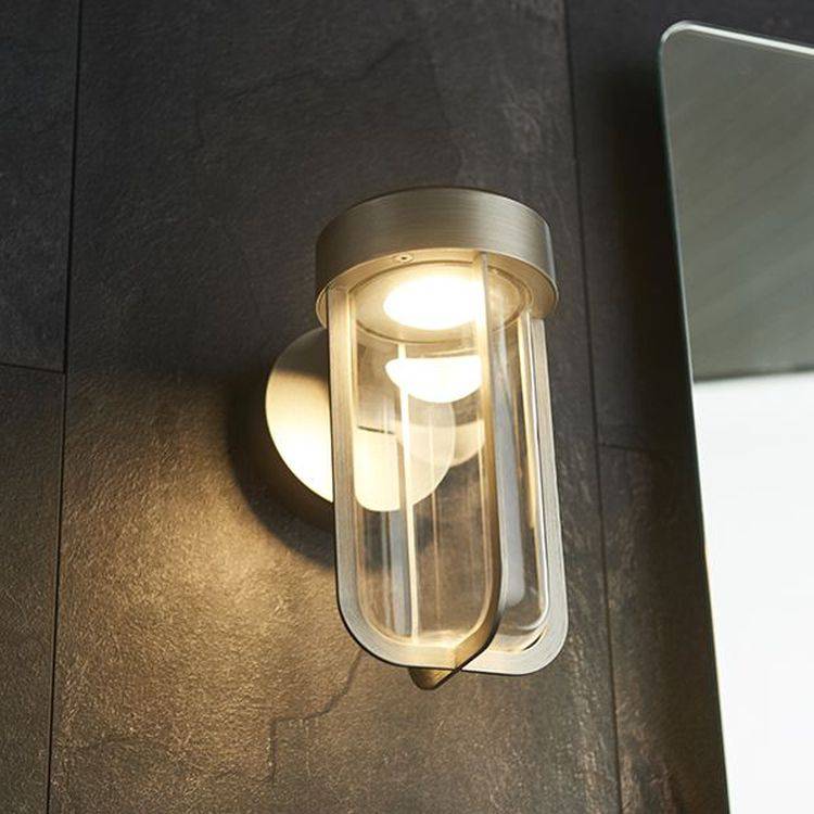 Taw LED Wall Light Brushed Silver Finish & Clear Glass - Comet Lighting