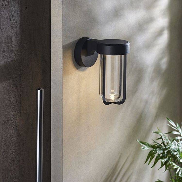 Taw LED Wall Light Matt Black Finish & Clear Glass - Comet Lighting