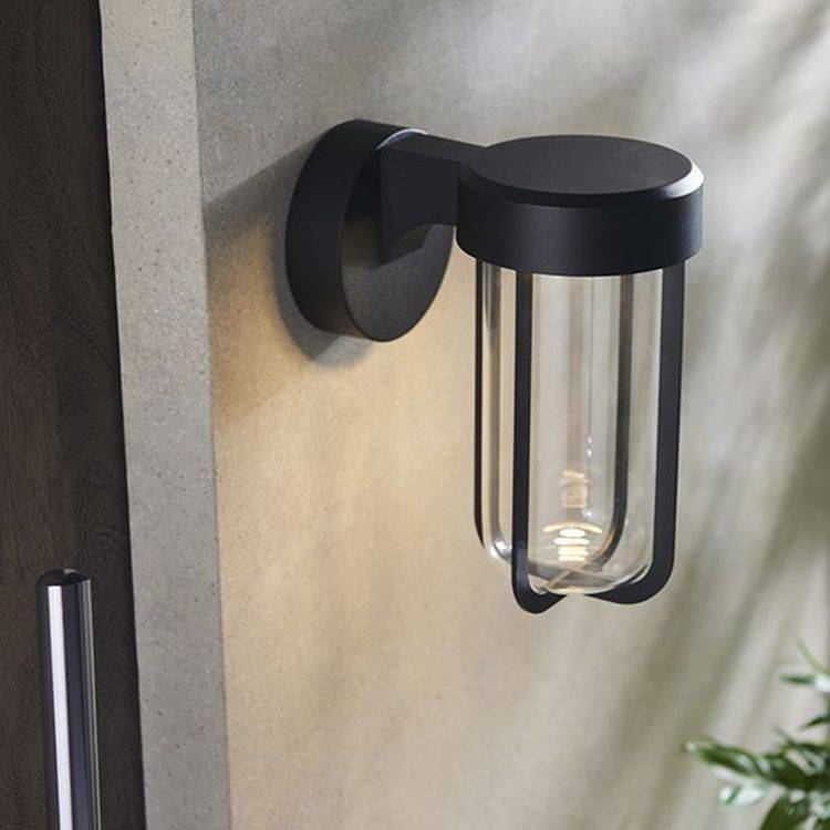 Taw LED Wall Light Matt Black Finish & Clear Glass - Comet Lighting