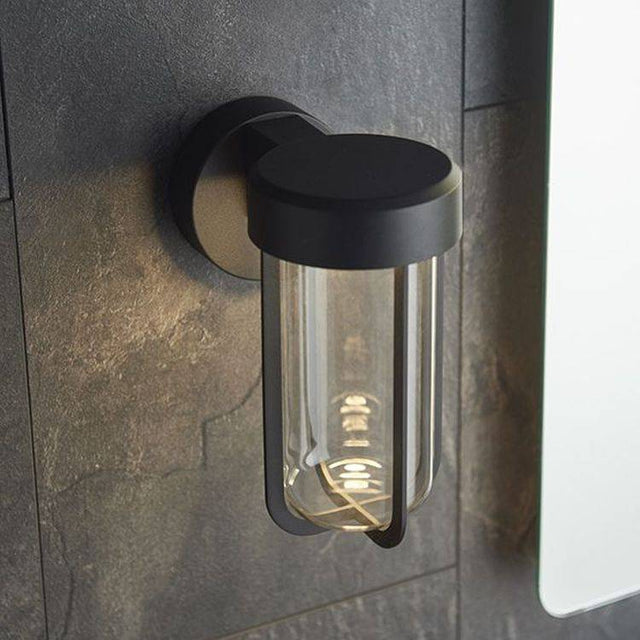 Taw LED Wall Light Matt Black Finish & Clear Glass - Comet Lighting