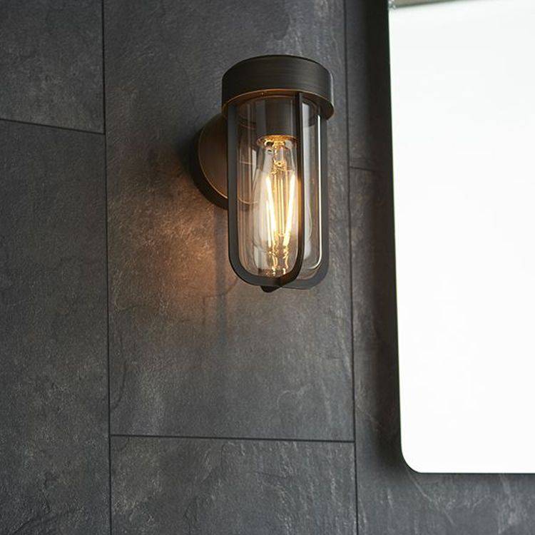 Taw Wall Light Brushed Bronze Finish & Clear Glass - Comet Lighting