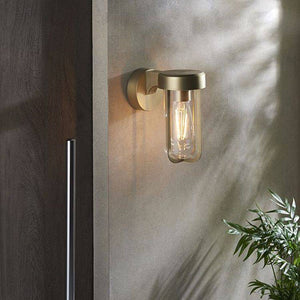 Taw Wall Light Brushed Gold Finish & Clear Glass - Comet Lighting