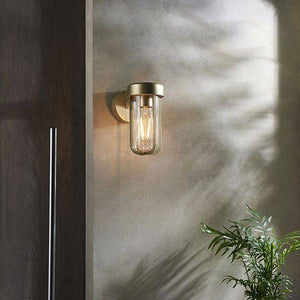 Taw Wall Light Brushed Gold Finish & Clear Glass - Comet Lighting