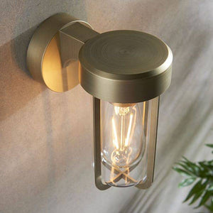 Taw Wall Light Brushed Gold Finish & Clear Glass - Comet Lighting