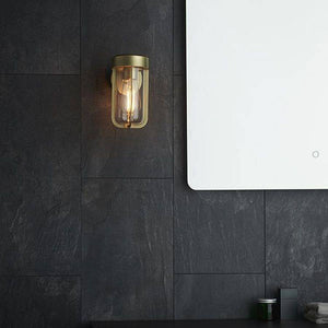 Taw Wall Light Brushed Gold Finish & Clear Glass - Comet Lighting