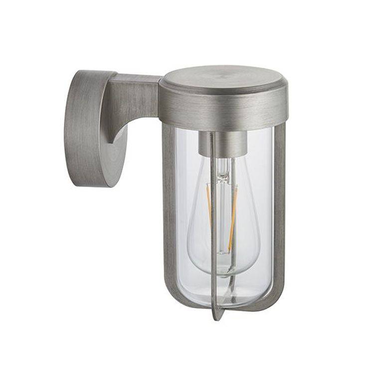 Taw Wall Light Brushed Silver Finish & Clear Glass - Comet Lighting